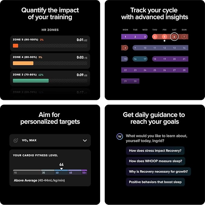 WHOOP ONE 5.0 Activity Tracker - 12 Month Membership - Health and Fitness Tracker, Sleep Tracking, Personalized Coaching