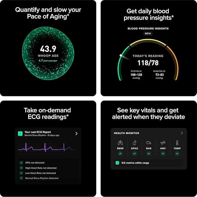 WHOOP LIFE 5.0 Activity Tracker - 12 Month Membership - Health and Fitness Tracker, Sleep Tracking, Personalized Coaching